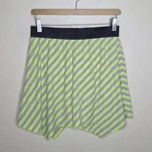 Monster High | Neon Yellow & Gray Diagonal Striped Pull-On Skort Girls XL 14-16